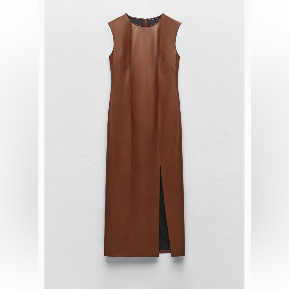 Faux leather dress